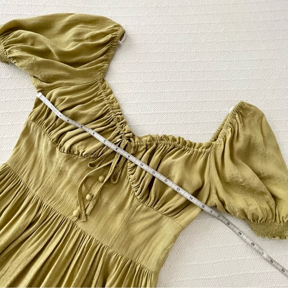 Lulus Good Side Light Green Short Sleeve Bustier Midi Dress Small - Picture 6 of 7